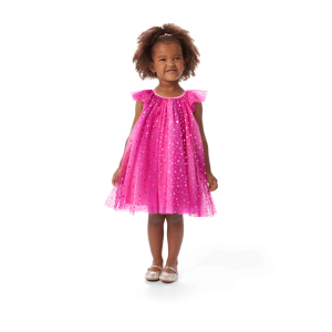 Pink Party-Ready Dress for Little Girls (Bitty Baby )