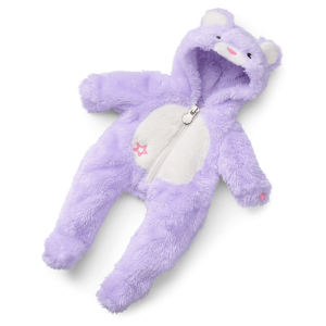 Lovable Lavender Bear One-Piece Outfit for Bitty Baby Dolls