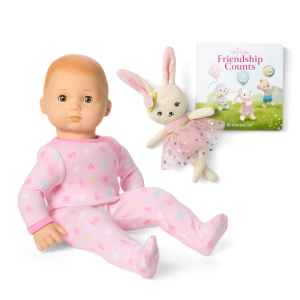 Bitty Baby Doll #6 in Pastel Pink + Bunny Friend & Board Book