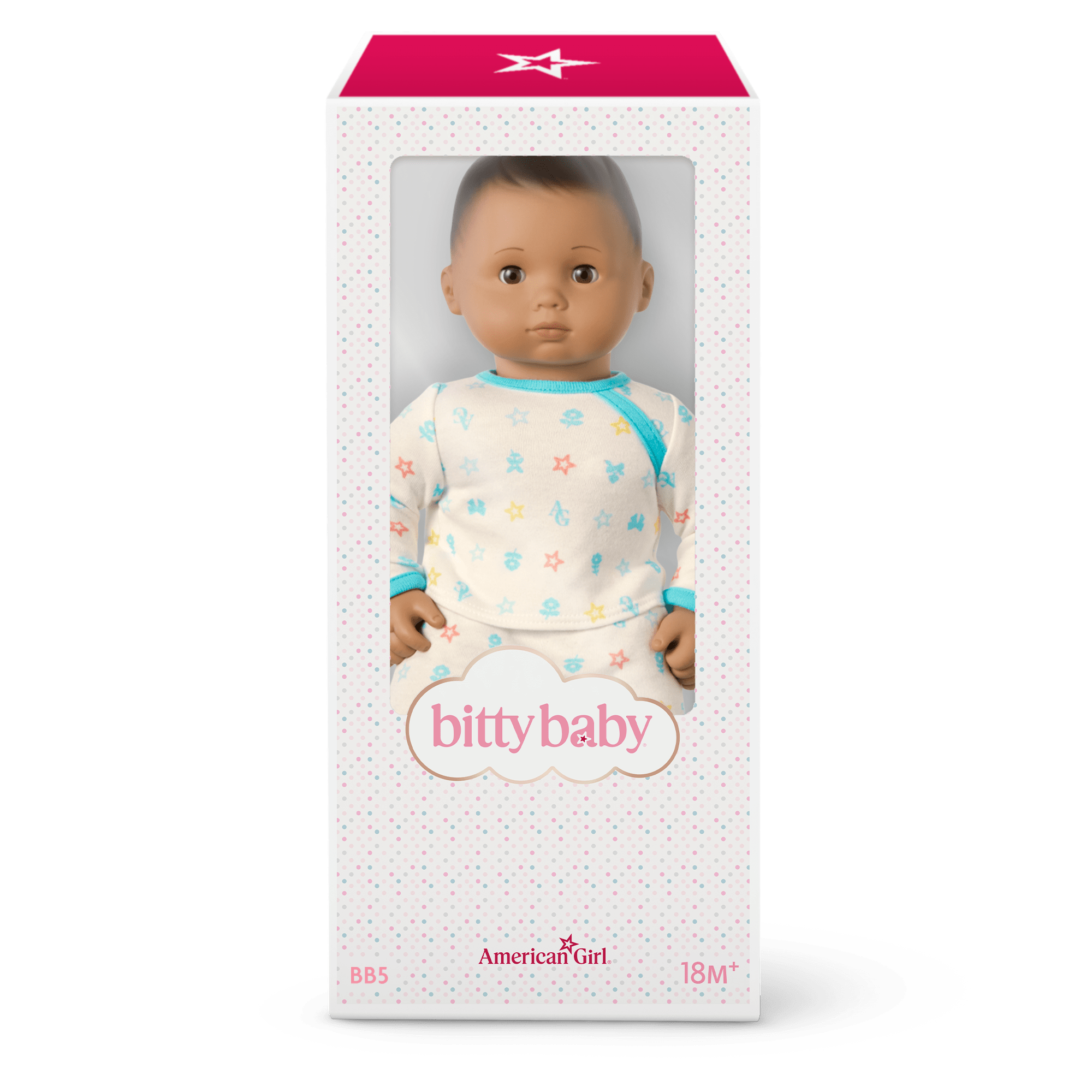 Bitty Baby Doll #5 with dark-brown hair in Pastel Blue - Image 8