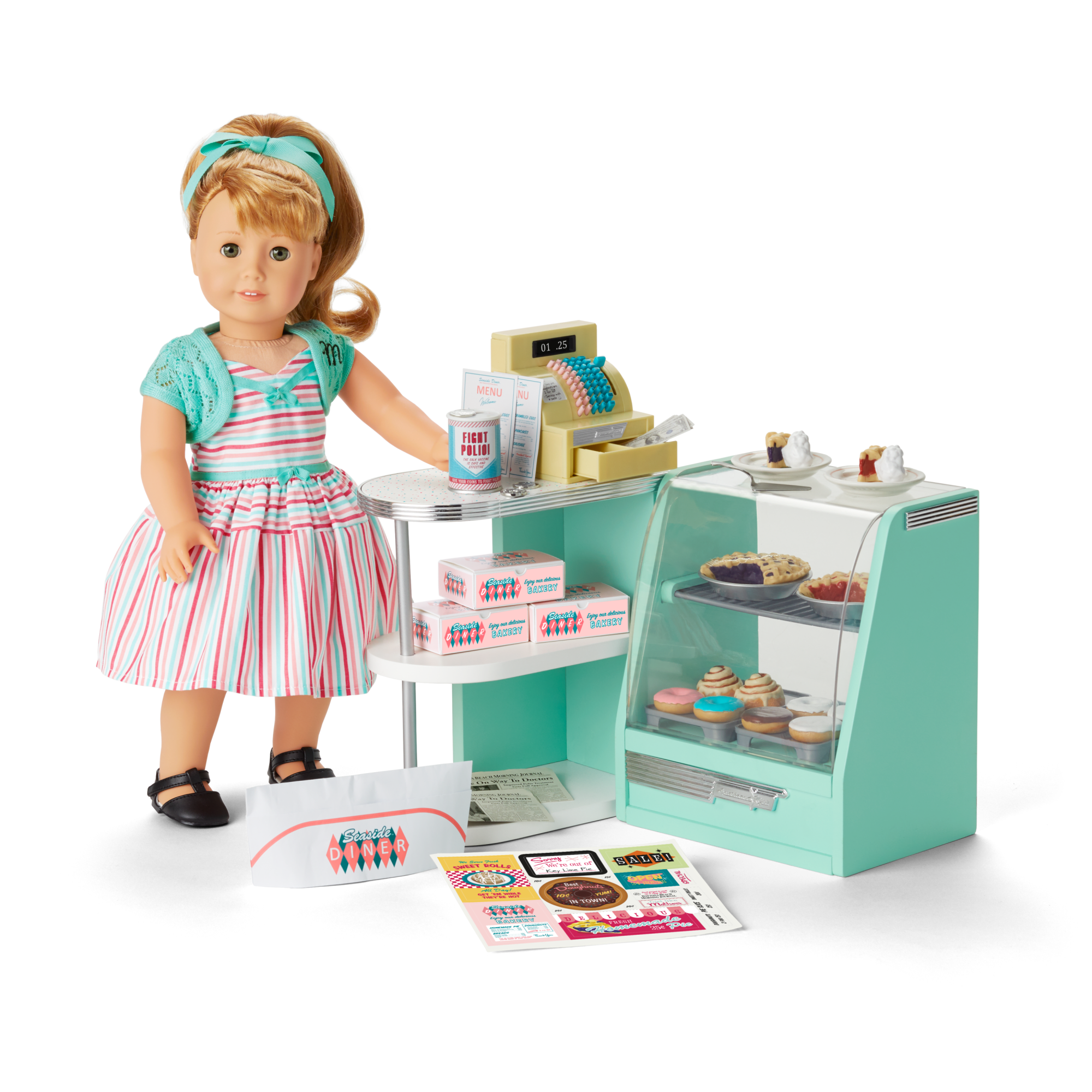 Maryellen's Seaside Diner Bakery Case for 18-inch Dolls (Historical Characters) - Image 2