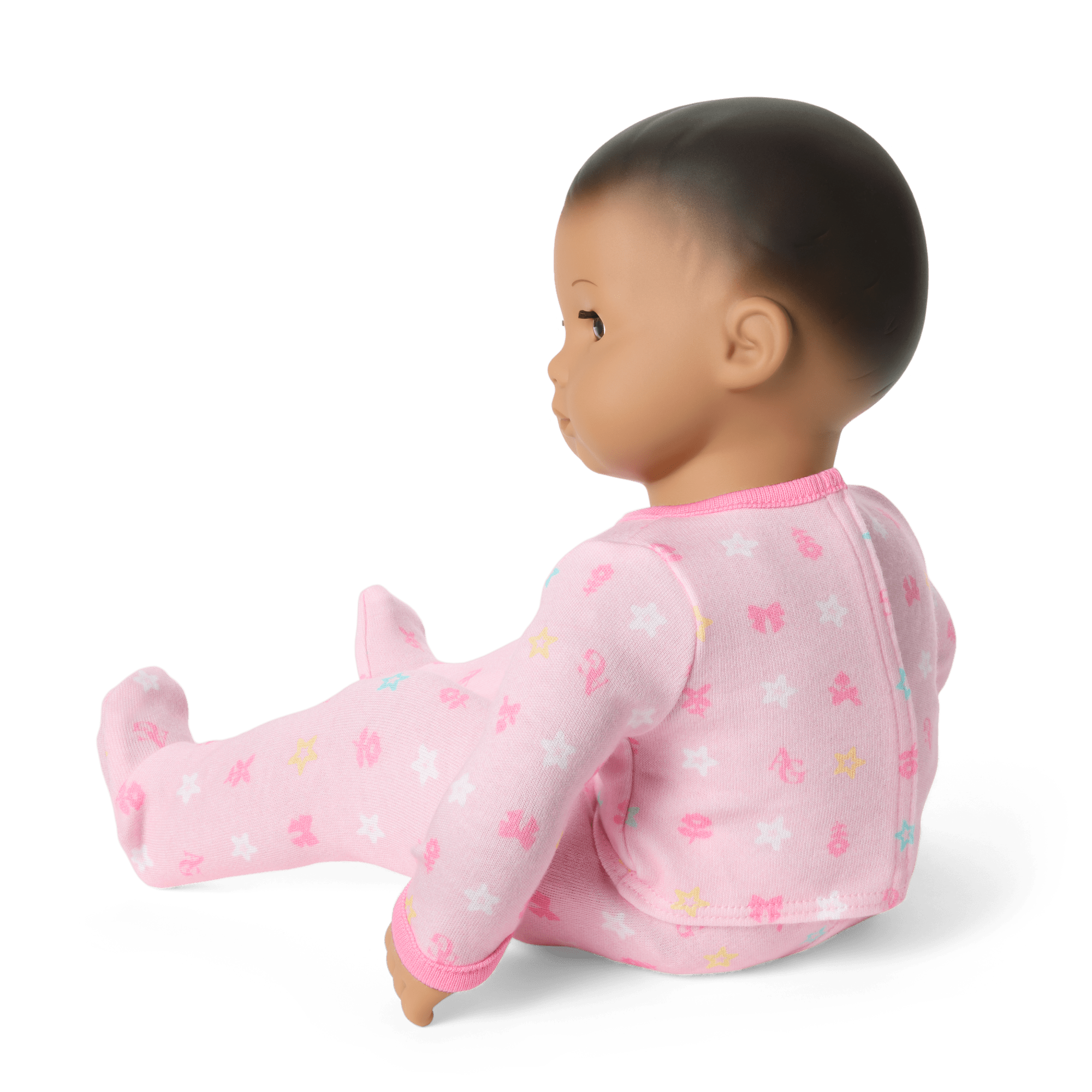 Bitty Baby Doll #5 with dark-brown hair in Pastel Pink - Image 3