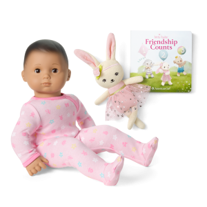 Bitty Baby Doll #5 in Pastel Pink + Bunny Friend & Board Book