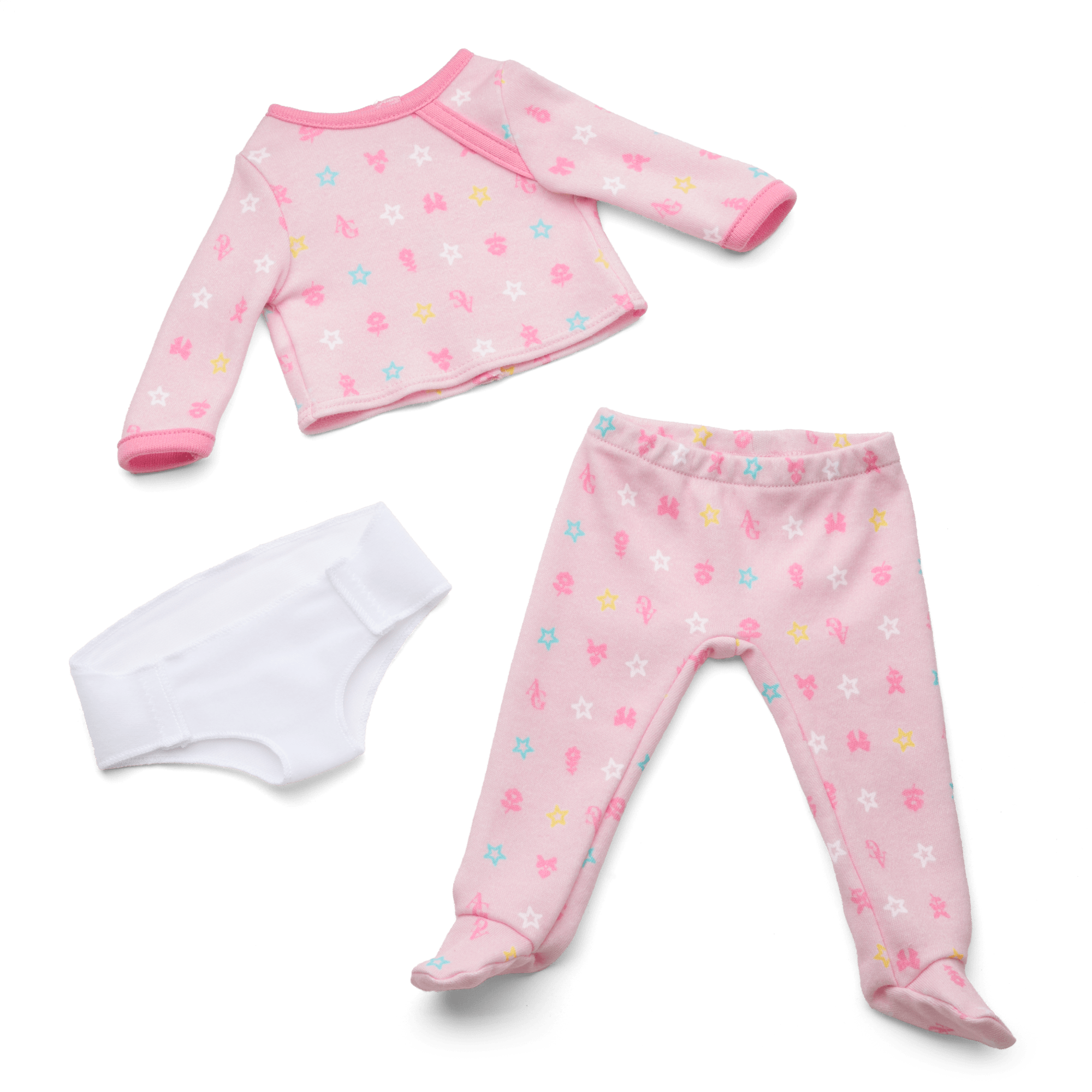 Bitty Baby Doll #5 with dark-brown hair in Pastel Pink - Image 2