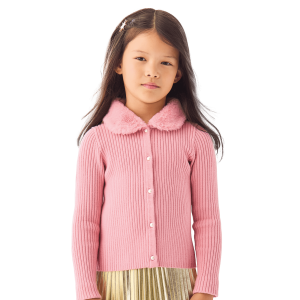 American Girl  x Janie and Jack Rosy Ribbed Cardigan for Girls