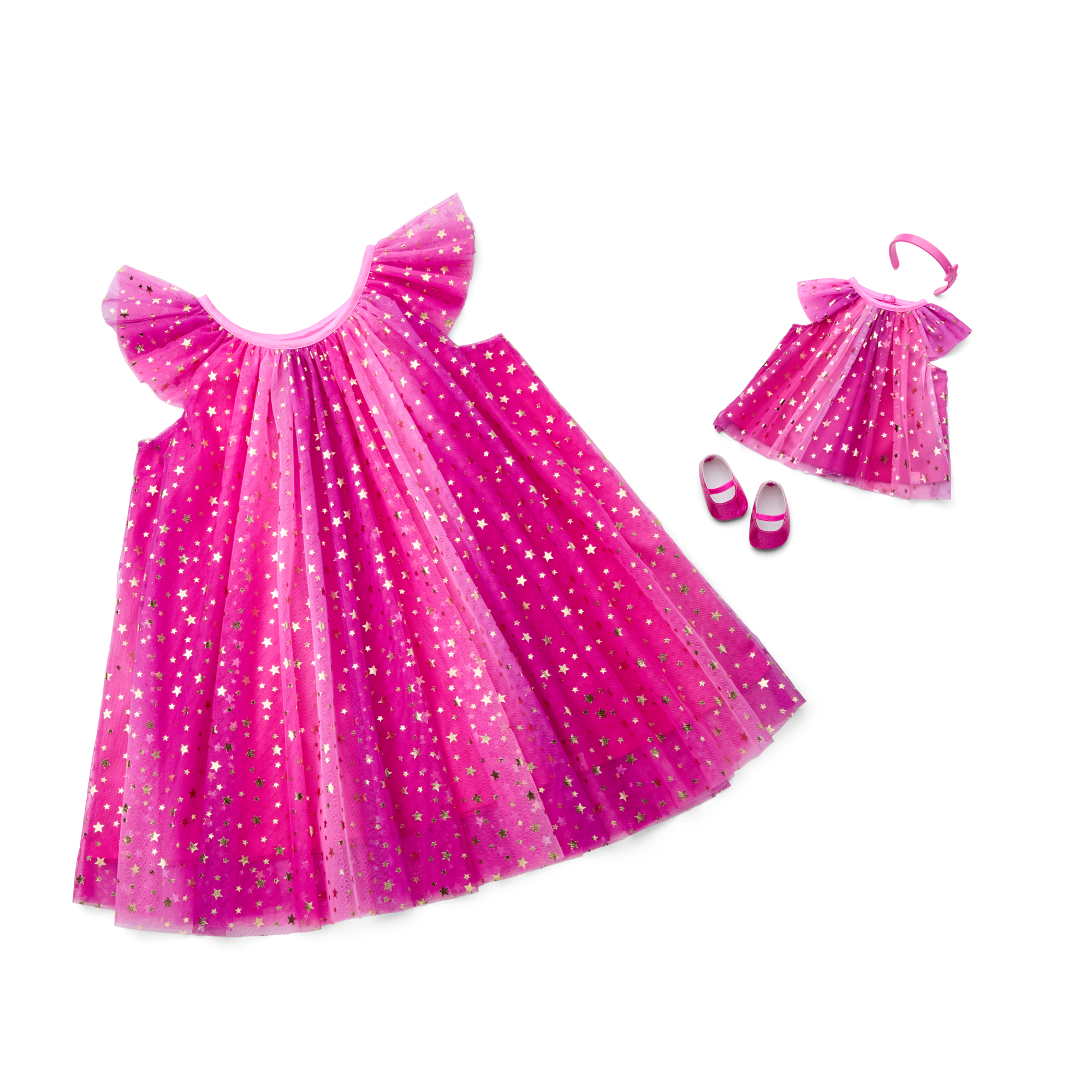Pink Party-Ready Dresses for Little Girls & Bitty Baby Dolls - Image 2
