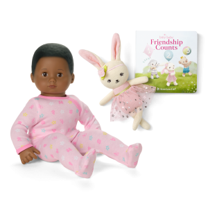 Bitty Baby Doll #1 in Pastel Pink + Bunny Friend & Board Book