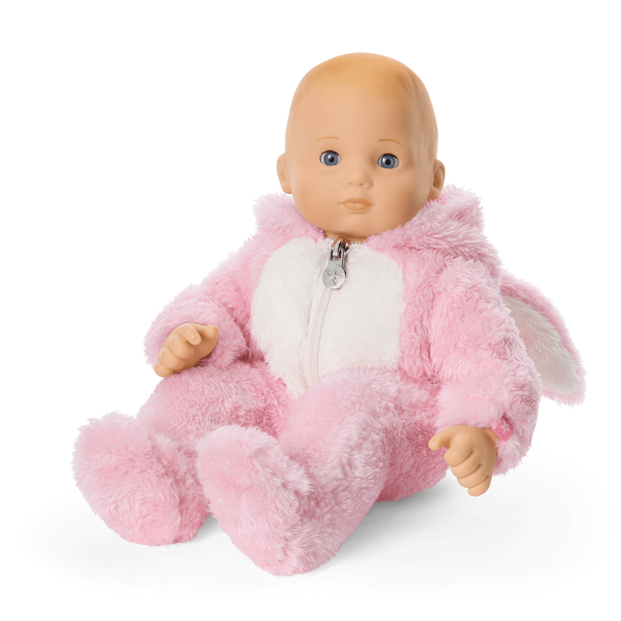 Playful Pink Bunny One-Piece Outfit for Bitty Baby Dolls - Image 3
