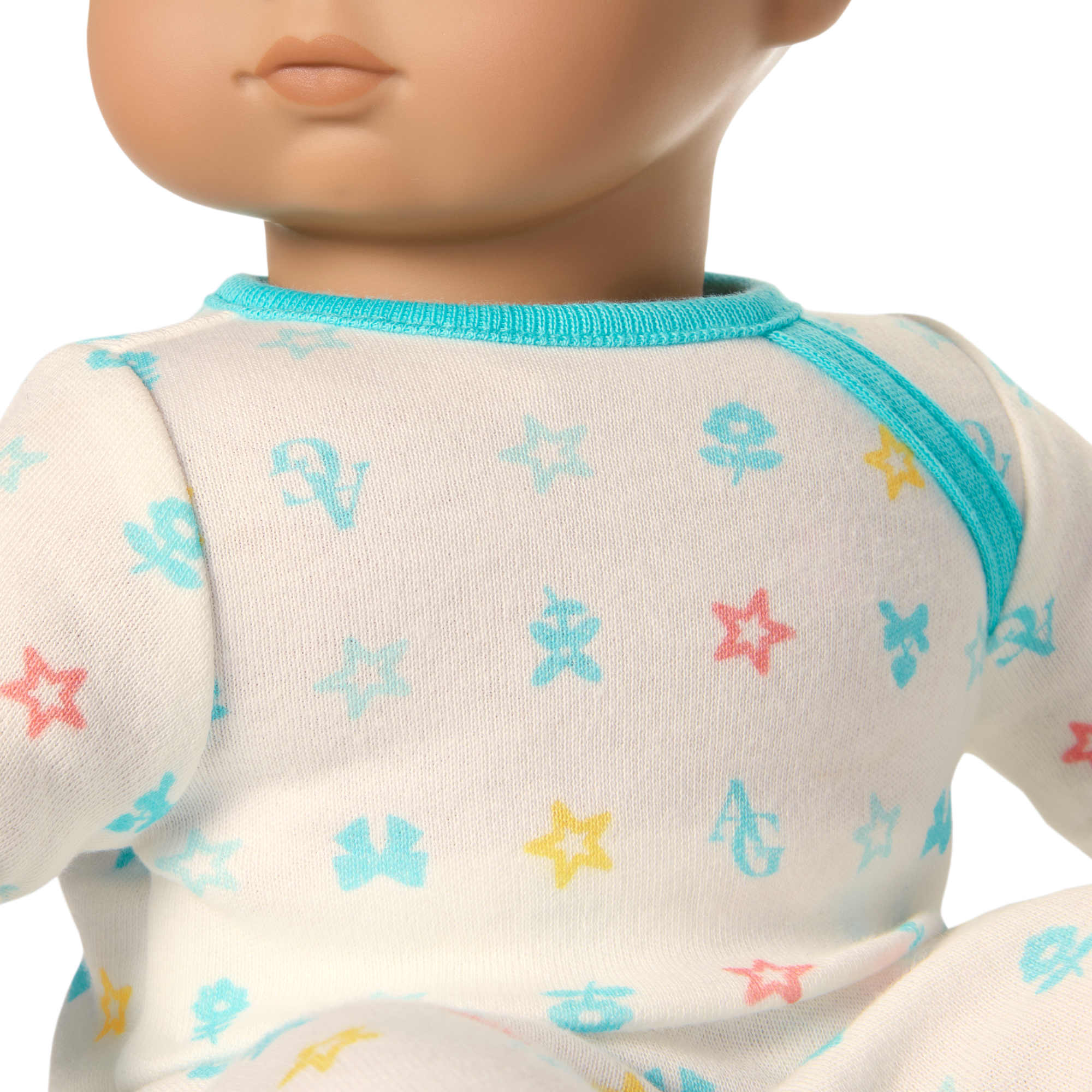 Bitty Baby Doll #5 with dark-brown hair in Pastel Blue - Image 5