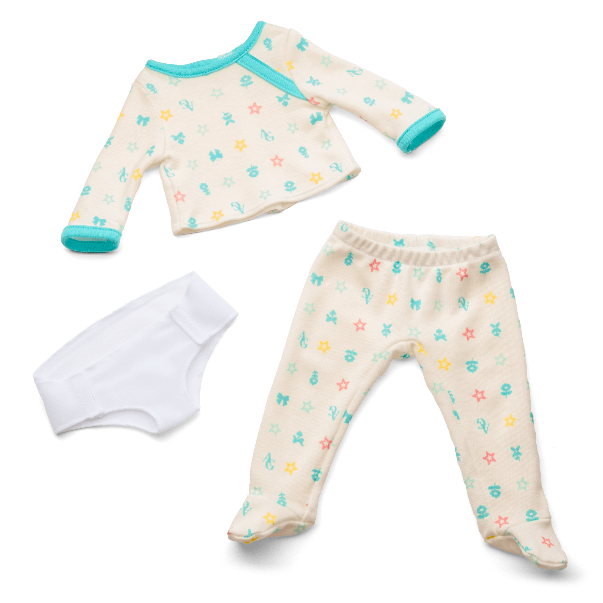 Bitty Baby Doll #4 with black hair in Pastel Blue - Image 2