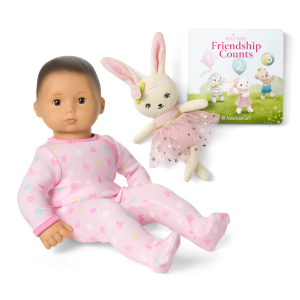 Bitty Baby Doll #4 in Pastel Pink + Bunny Friend & Board Book