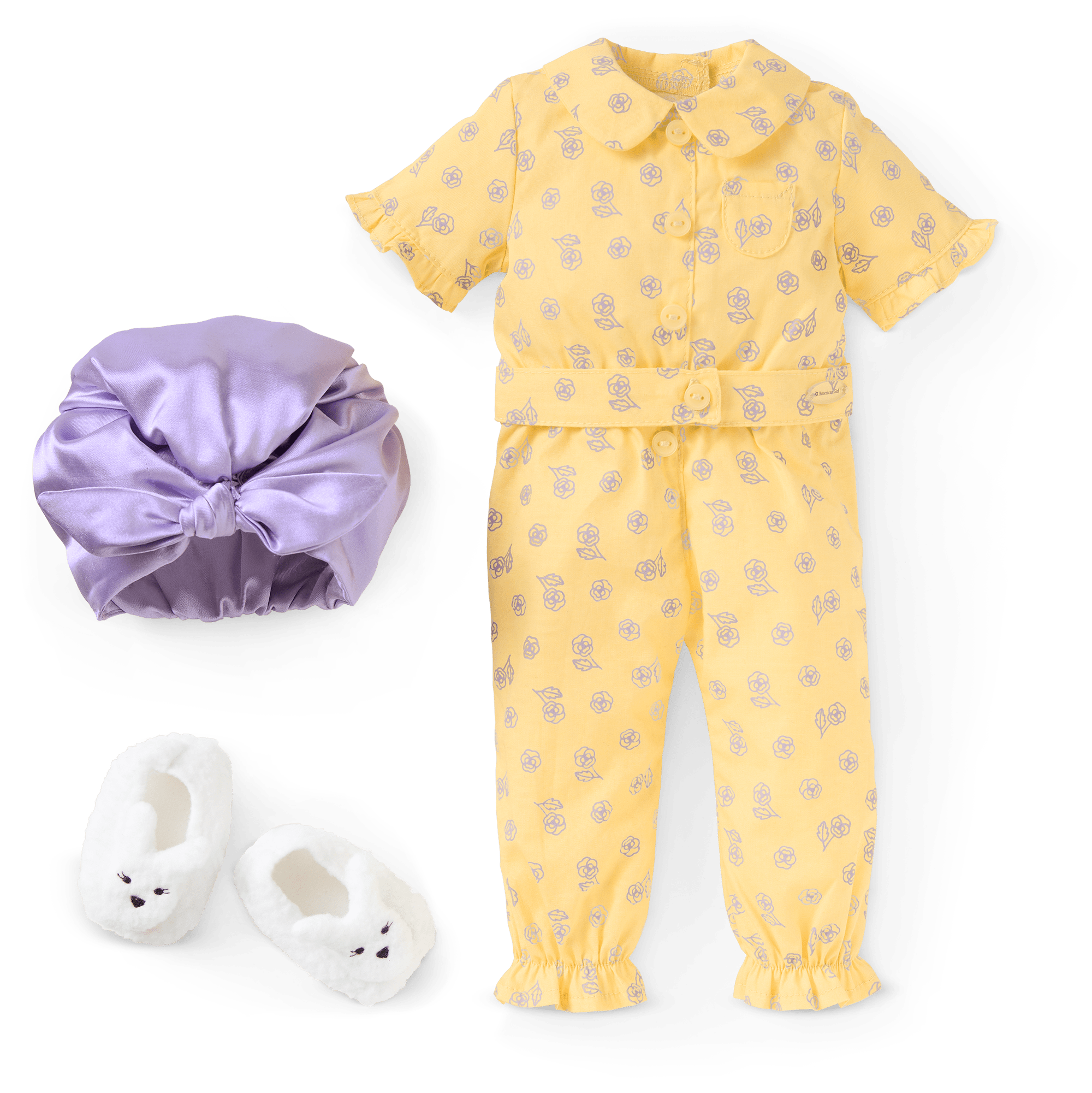 Claudie's Yellow Bloom Pajamas for 18-inch Dolls (Historical Characters)