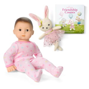 Bitty Baby Doll #2 in Pastel Pink + Bunny Friend & Board Book