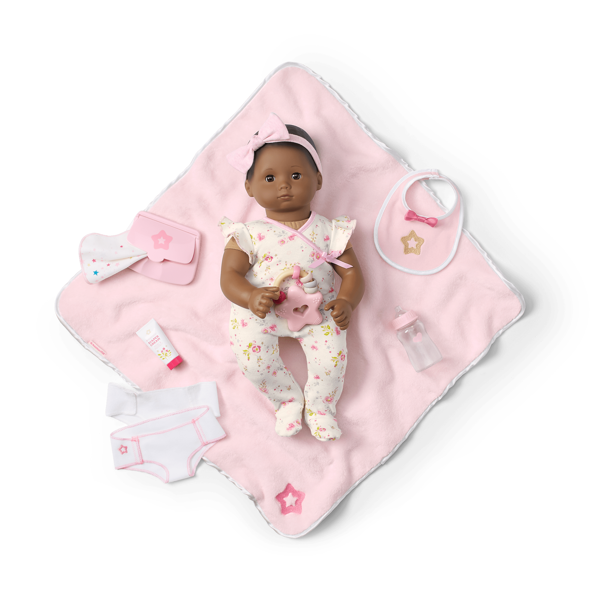 Bitty Baby Doll #1 with black hair Care & Play Set - Image 3