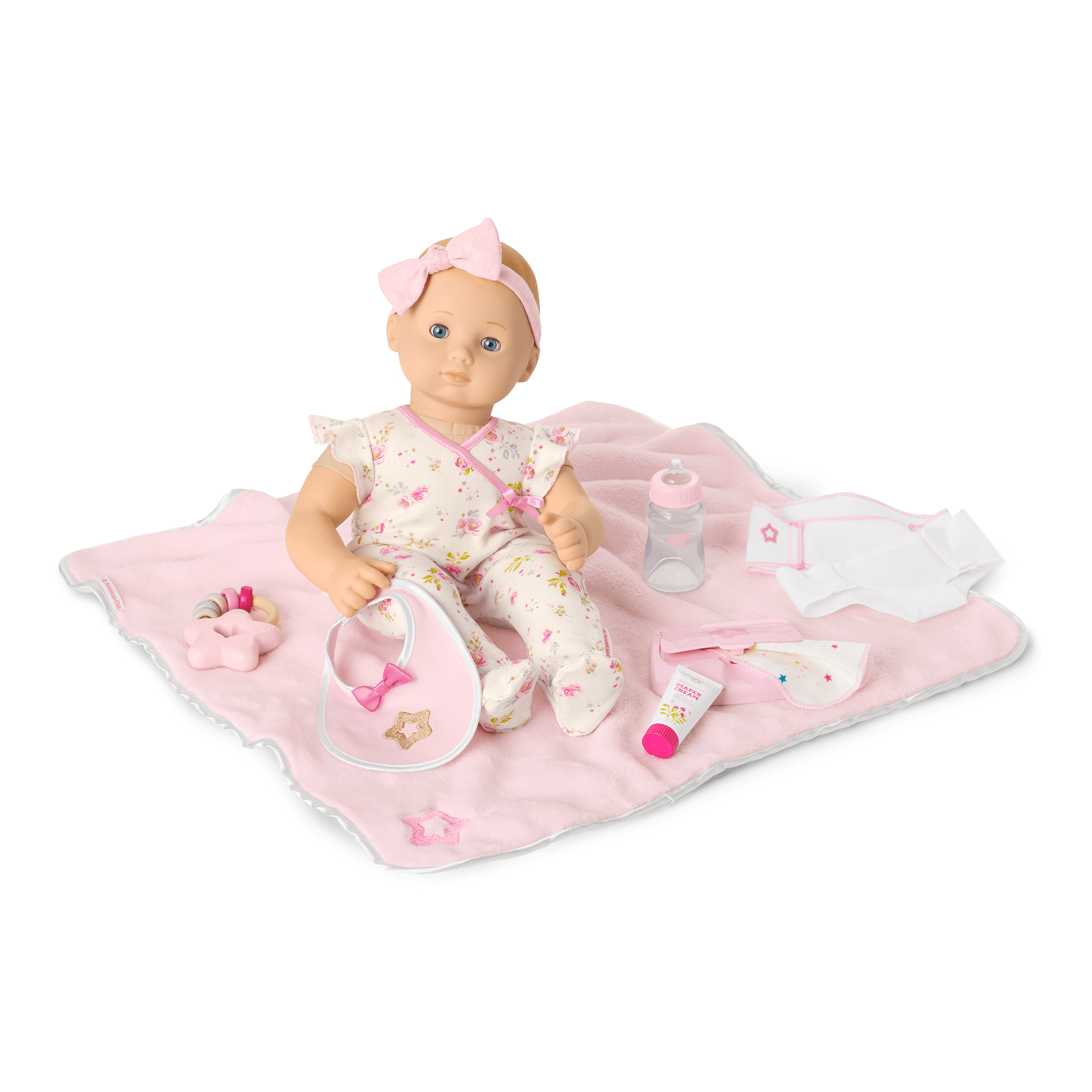 Bitty Baby Doll #3 with blonde hair Care & Play Set