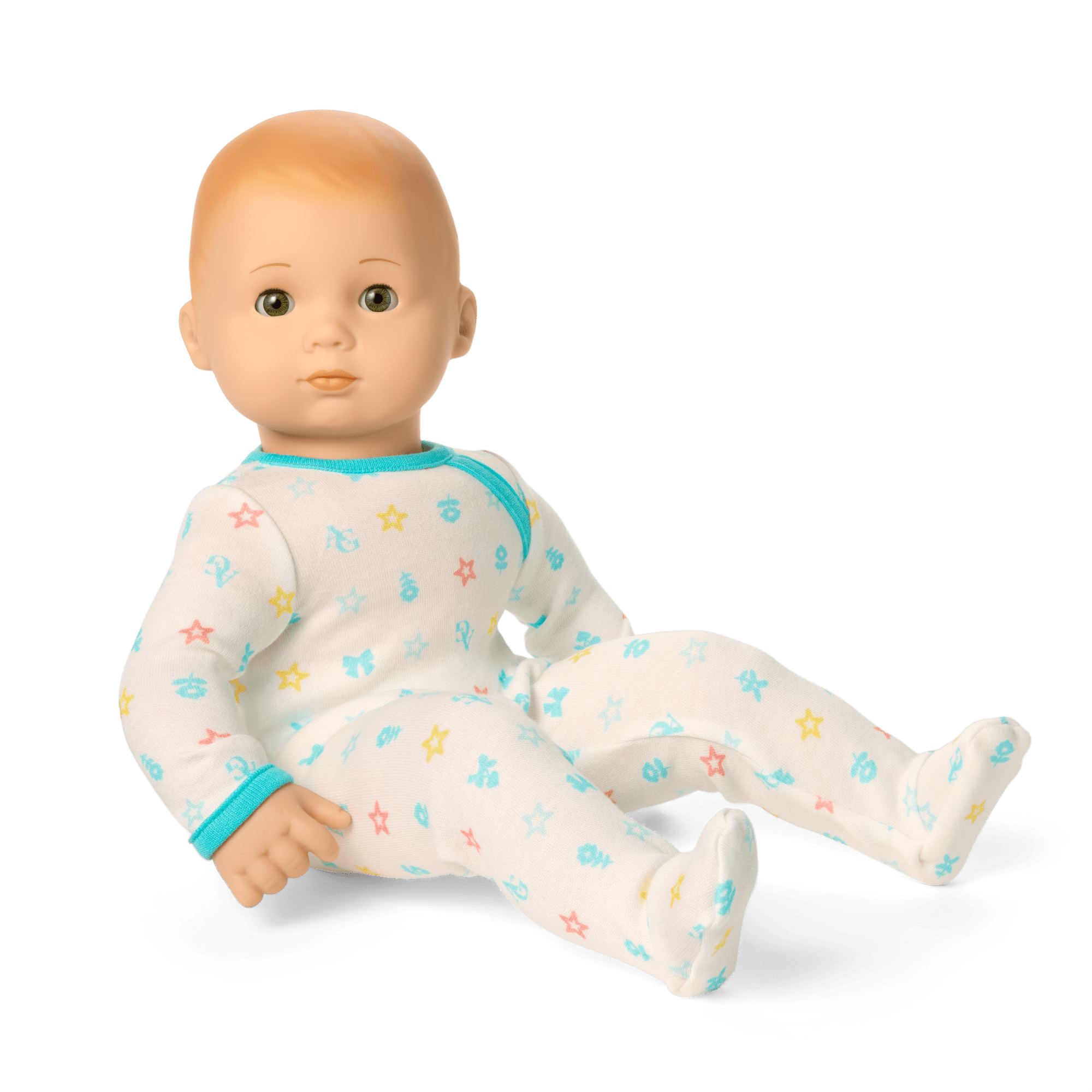 Bitty Baby Doll #6 with red hair in Pastel Blue