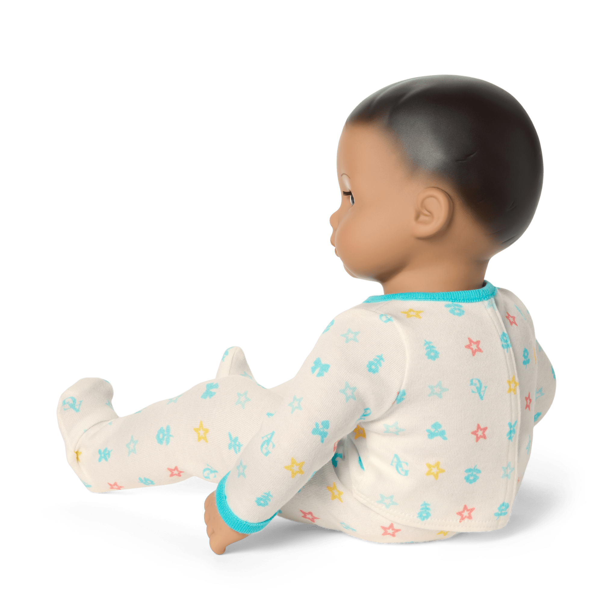 Bitty Baby Doll #5 with dark-brown hair in Pastel Blue - Image 4