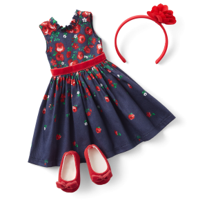 American Girl x Janie and Jack Wrapped in Roses Party Dress for WellieWishers Dolls