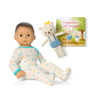 Bitty Baby Doll #4 in Pastel Blue + Bear Friend & Board Book
