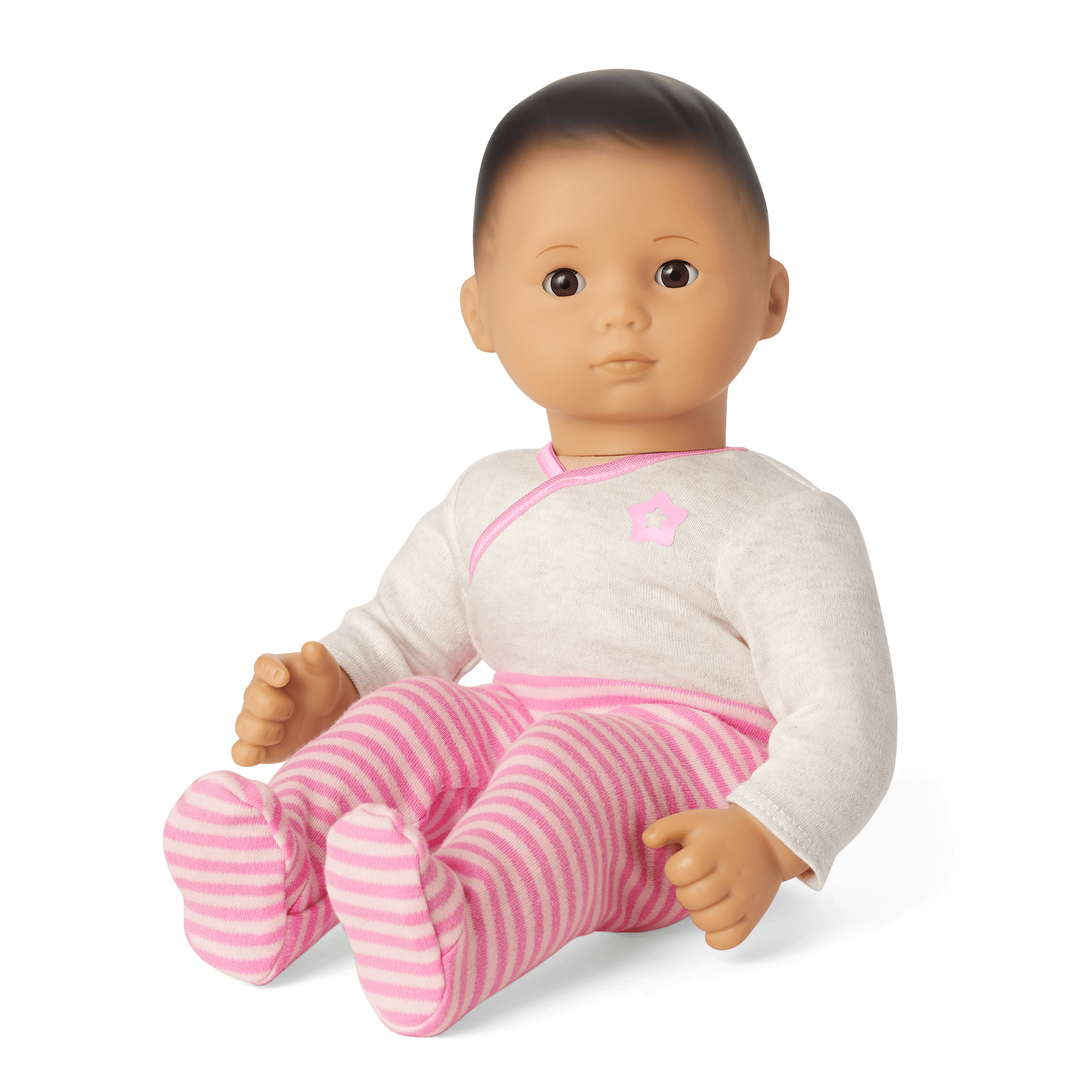 Bitty Baby Doll #4 with black hair in Pretty Pink