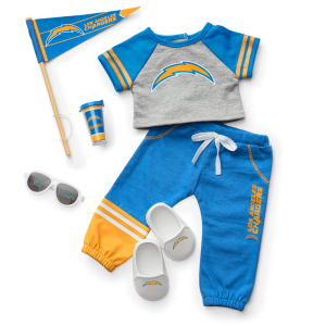 American Girl x NFL Los Angeles Chargers Fan Outfit & Accessories for 18-inch Dolls