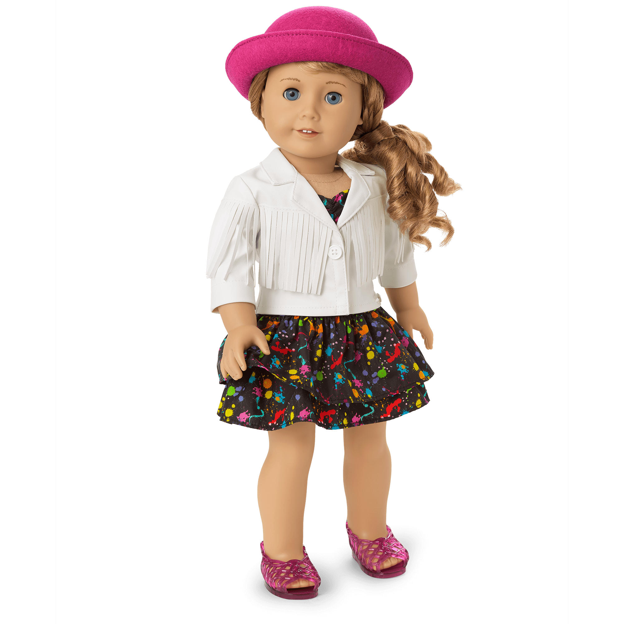 Courtney's White Fringe Jacket for 18-inch Dolls (Historical Characters) - Image 2
