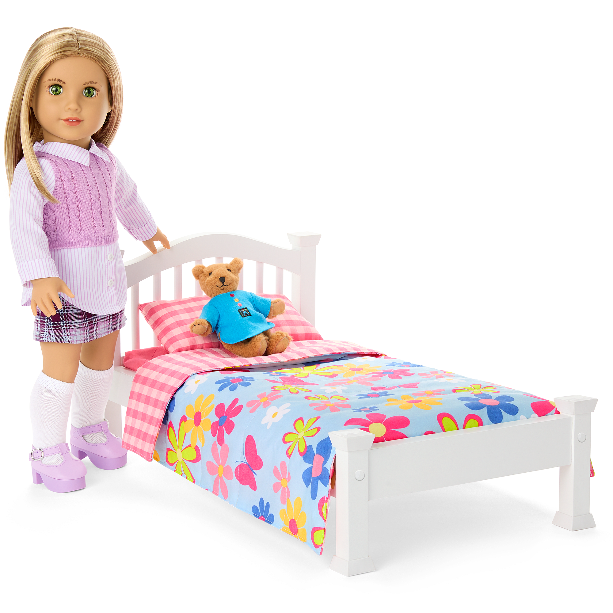 Isabel's Bed & Floral Dreams Bedding Set for 18-inch Dolls (Historical Characters) - Image 2
